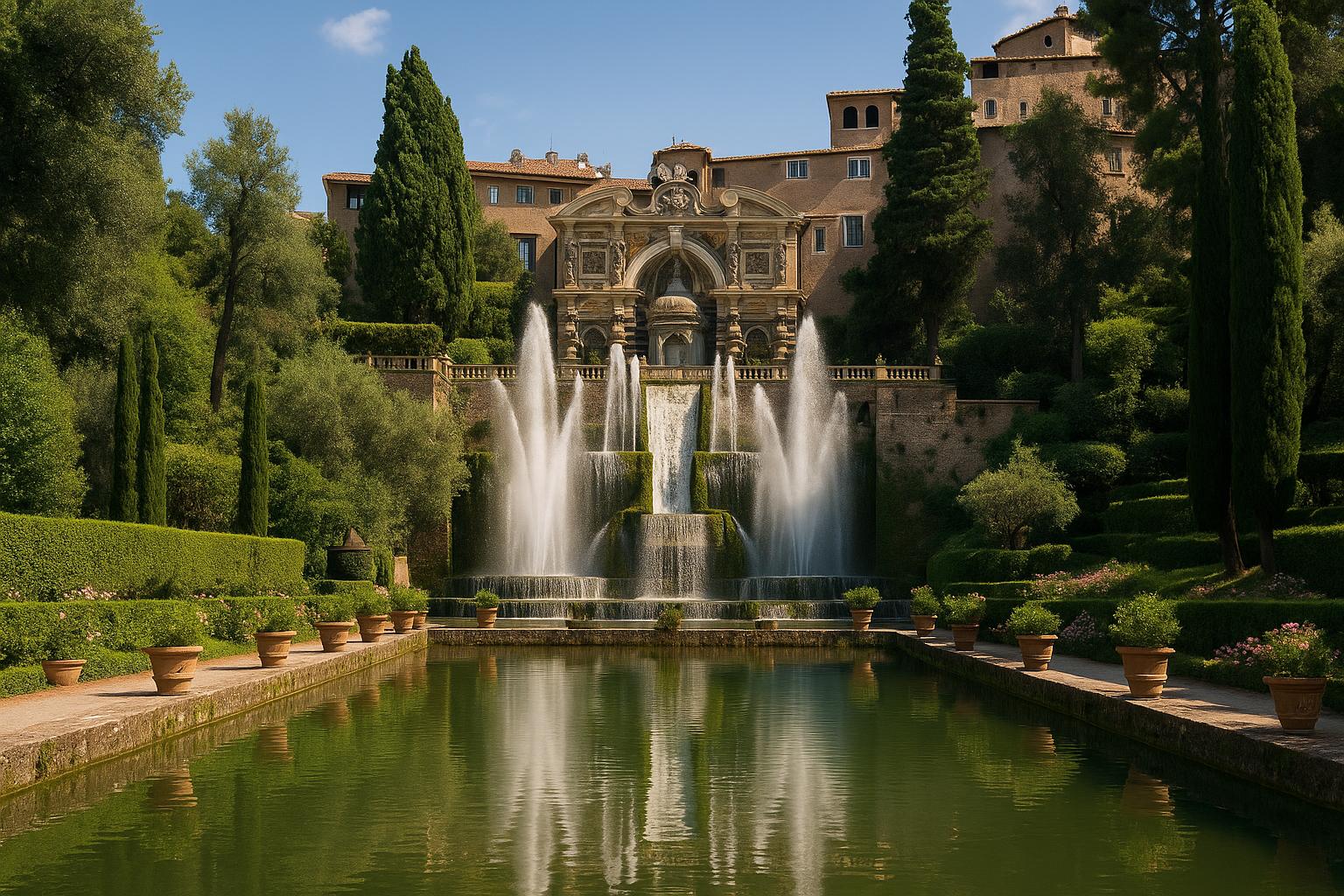 The luxury of Villa d’Este in Tivoli, Italy.