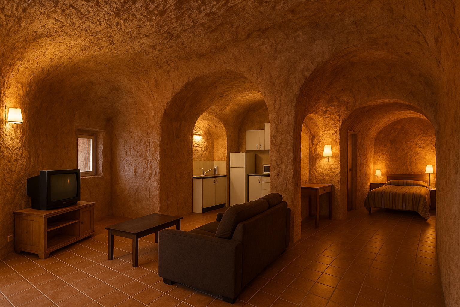 The underground architecture of Coober Pedy homes in Australia.